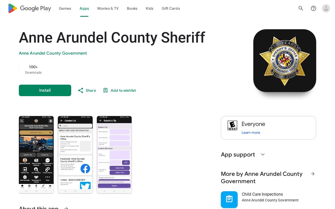 Anne Arundel County Sheriff wanted fugitives app listing